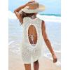 image:imageANRABESS Womens Swimsuit Cover Up Sleeveless Knit 2026 Summer Outfits Swimwear Bathing Suit Coverup Crochet Beach DressWhite