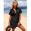 image:imageANRABESS Womens Swimsuit Coverup Summer Button Down Beach Shirt Dress Eyelet Swimwear Bathing Suit Cover Ups Vacation ClothesBlack