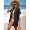 image:imageANRABESS Womens Swimsuit Coverup Summer Button Down Beach Shirt Dress Eyelet Swimwear Bathing Suit Cover Ups Vacation ClothesBlack