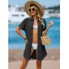 image:imageANRABESS Womens Swimsuit Coverup Summer Button Down Beach Shirt Dress Eyelet Swimwear Bathing Suit Cover Ups Vacation ClothesBlack