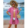 image:imageANRABESS Womens Swimsuit Coverup Summer Button Down Beach Shirt Dress Eyelet Swimwear Bathing Suit Cover Ups Vacation ClothesHot Pink