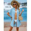 image:imageANRABESS Womens Swimsuit Coverup Summer Button Down Beach Shirt Dress Eyelet Swimwear Bathing Suit Cover Ups Vacation ClothesLight Blue