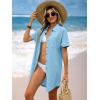 image:imageANRABESS Womens Swimsuit Coverup Summer Button Down Beach Shirt Dress Eyelet Swimwear Bathing Suit Cover Ups Vacation ClothesLight Blue
