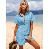 image:imageANRABESS Womens Swimsuit Coverup Summer Button Down Beach Shirt Dress Eyelet Swimwear Bathing Suit Cover Ups Vacation ClothesLight Blue