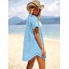 image:imageANRABESS Womens Swimsuit Coverup Summer Button Down Beach Shirt Dress Eyelet Swimwear Bathing Suit Cover Ups Vacation ClothesLight Blue