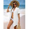 image:imageANRABESS Womens Swimsuit Coverup Summer Button Down Beach Shirt Dress Eyelet Swimwear Bathing Suit Cover Ups Vacation ClothesWhite