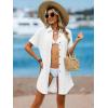 image:imageANRABESS Womens Swimsuit Coverup Summer Button Down Beach Shirt Dress Eyelet Swimwear Bathing Suit Cover Ups Vacation ClothesWhite