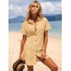 image:imageANRABESS Womens Swimsuit Coverup Summer Button Down Beach Shirt Dress Eyelet Swimwear Bathing Suit Cover Ups Vacation ClothesYellow
