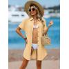 image:imageANRABESS Womens Swimsuit Coverup Summer Button Down Beach Shirt Dress Eyelet Swimwear Bathing Suit Cover Ups Vacation ClothesYellow