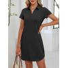 image:imageANRABESS Womens T Shirt Dresses Summer 2026 Casual Short Sleeve V Neck Mini Shift Dress Spring Trendy Beach Vacation ClothesBlack