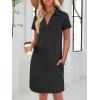 image:imageANRABESS Womens T Shirt Dresses Summer 2026 Casual Short Sleeve V Neck Mini Shift Dress Spring Trendy Beach Vacation ClothesBlack