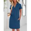 image:imageANRABESS Womens T Shirt Dresses Summer 2026 Casual Short Sleeve V Neck Mini Shift Dress Spring Trendy Beach Vacation ClothesDeep Blue