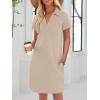 image:imageANRABESS Womens T Shirt Dresses Summer 2026 Casual Short Sleeve V Neck Mini Shift Dress Spring Trendy Beach Vacation ClothesKhaki