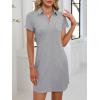 image:imageANRABESS Womens T Shirt Dresses Summer 2026 Casual Short Sleeve V Neck Mini Shift Dress Spring Trendy Beach Vacation ClothesLight Grey