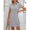 image:imageANRABESS Womens T Shirt Dresses Summer 2026 Casual Short Sleeve V Neck Mini Shift Dress Spring Trendy Beach Vacation ClothesLight Grey