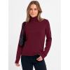 image:imageANRABESS Womens Turtleneck Long Sleeve Sweater Tops Casual Soft Knit Fit Lightweight Basic Pullover 2025 Fall Work OutfitsWine Red
