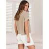 image:imageANRABESS Womens Two Piece Summer Outfits Knit Sweater Short Sets Pullover Tops amp Shorts Lounge Matching Clothes SetKhaki White