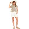 image:imageANRABESS Womens Two Piece Summer Outfits Knit Sweater Short Sets Pullover Tops amp Shorts Lounge Matching Clothes SetKhaki White