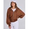 image:imageANRABESS Womens Zip Up Hoodies Cropped Sweatshirts Casual Comfy Cute Zip Jackets Fashion Trendy Fall Outfits 2026 Y2K ClothesCaramel