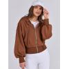 image:imageANRABESS Womens Zip Up Hoodies Cropped Sweatshirts Casual Comfy Cute Zip Jackets Fashion Trendy Fall Outfits 2026 Y2K ClothesCaramel
