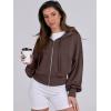image:imageANRABESS Womens Zip Up Hoodies Cropped Sweatshirts Casual Comfy Cute Zip Jackets Fashion Trendy Fall Outfits 2026 Y2K ClothesCoffee