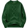 image:imageANRABESS Women Oversized Chunky Cable Knitted Vintage Sweater 2025 Fall Winter OutfitsGreen