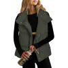 image:imageANRABESS Women Puffer Vest Sleeveless Zip Up Stand Collar Quilted Lightweight Jacket Winter Warm Puffer Padded Down OuterwearDeep Green
