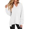 image:imageANRABESS Womens Oversized Sweatshirts Long Sleeve Tunic Shirts V Neck Loose Pullover Tops 2026 Spring Teen Girls OutfitWhite