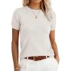 image:imageANRABESS Womens Short Sleeve Sweater100 Wool Sweaters TopCasual for Work OfficeVersatile for Summer Spring Early FallBeige
