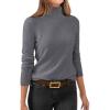 image:imageANRABESS Womens Turtleneck Long Sleeve Sweater Tops Casual Soft Knit Fit Lightweight Basic Pullover 2025 Fall Work OutfitsDeep Grey
