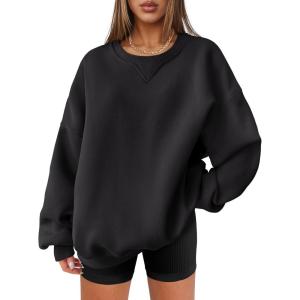 image:imageANRABESS Womens Oversized Sweatshirts Hoodies Crewneck Fleece Pullover Sweaters 2026 Fall Outfits Teen Girls Winter ClothesBlack