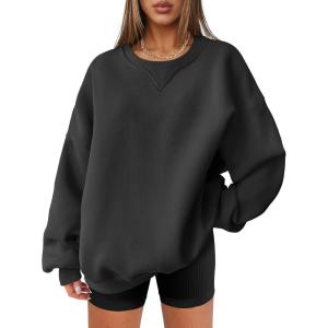image:imageANRABESS Womens Oversized Sweatshirts Hoodies Crewneck Fleece Pullover Sweaters 2026 Fall Outfits Teen Girls Winter ClothesDark Grey