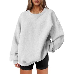 image:imageANRABESS Womens Oversized Sweatshirts Hoodies Crewneck Fleece Pullover Sweaters 2026 Fall Outfits Teen Girls Winter ClothesGrey