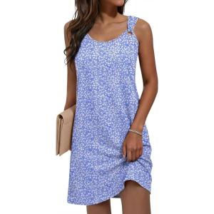 image:imageANRABESS Womens Summer Dresses Sleeveless Beach Cover Ups Swimsuit Casual Sundress 2026 Boho Cruise Vacation Tank Short DressBlue Floral