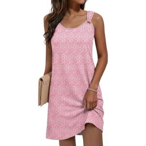 image:imageANRABESS Womens Summer Dresses Sleeveless Beach Cover Ups Swimsuit Casual Sundress 2026 Boho Cruise Vacation Tank Short DressPink Floral