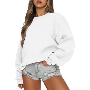 image:imageANRABESS Womens Sweatshirts Crewneck Fleece Oversized Pullover Sweater Spring Winter Cute Tops Teen Girls Preppy Clothes 2026White