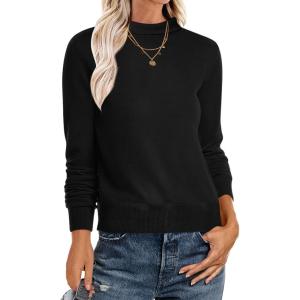 image:imageANRABESS Womens Turtleneck Long Sleeve Lightweight Casual Fall Sweaters 2025 Black XLarge
