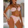 image:imageANRABESS Bikini Sets for Women Bandeau O Ring 2 Piece Swimsuit Floral Halter Tie Back Bathing Suit 2026 Summer Beach SwimwearHot Pink Orange Floral