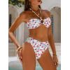 image:imageANRABESS Bikini Sets for Women Bandeau O Ring 2 Piece Swimsuit Floral Halter Tie Back Bathing Suit 2026 Summer Beach SwimwearRed Blue Floral