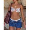 image:imageANRABESS Bikini Sets for Women Bandeau O Ring 2 Piece Swimsuit Floral Halter Tie Back Bathing Suit 2026 Summer Beach SwimwearRed Blue Floral