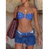 image:imageANRABESS Bikini Sets for Women Bandeau O Ring 2 Piece Swimsuit Floral Halter Tie Back Bathing Suit 2026 Summer Beach SwimwearRoyal Blue White Print