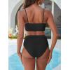 image:imageANRABESS Bikini Sets for Women Summer High Waisted 2 Piece Bathing Suit Ribbed UWire Cutout Swimsuit Beach Vacation 2026Black