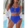 image:imageANRABESS Bikini Sets for Women Summer High Waisted 2 Piece Bathing Suit Ribbed UWire Cutout Swimsuit Beach Vacation 2026Royal Blue