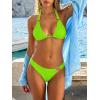 image:imageANRABESS Bikini Sets for Women Triangle Two Piece Halter Bathing Suit 2026 Summer Beach Vacation Strap Thong Sexy SwimsuitNeon Green