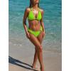 image:imageANRABESS Bikini Sets for Women Triangle Two Piece Halter Bathing Suit 2026 Summer Beach Vacation Strap Thong Sexy SwimsuitNeon Green