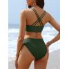 image:imageANRABESS Bikini Sets for Women V Neck Criss Cross Two Piece Swimsuit Sexy Cutout Bathing Suit 2026 Beach Vacation SwimwearArmy Green