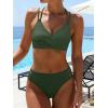 image:imageANRABESS Bikini Sets for Women V Neck Criss Cross Two Piece Swimsuit Sexy Cutout Bathing Suit 2026 Beach Vacation SwimwearArmy Green