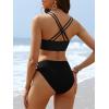 image:imageANRABESS Bikini Sets for Women V Neck Criss Cross Two Piece Swimsuit Sexy Cutout Bathing Suit 2026 Beach Vacation SwimwearBlack