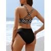 image:imageANRABESS Bikini Sets for Women V Neck Criss Cross Two Piece Swimsuit Sexy Cutout Bathing Suit 2026 Beach Vacation SwimwearLeopard Black