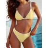 image:imageANRABESS Bikini Swimsuit Sets for Women Double Shoulder Straps Top Triangle Floral Two Piece Bathing Suit Beach SwimwearCream